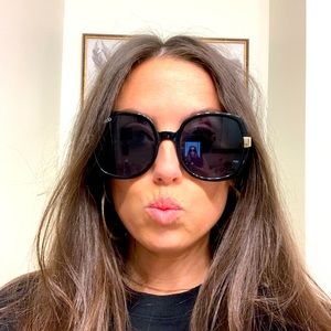 Large black Quay glasses